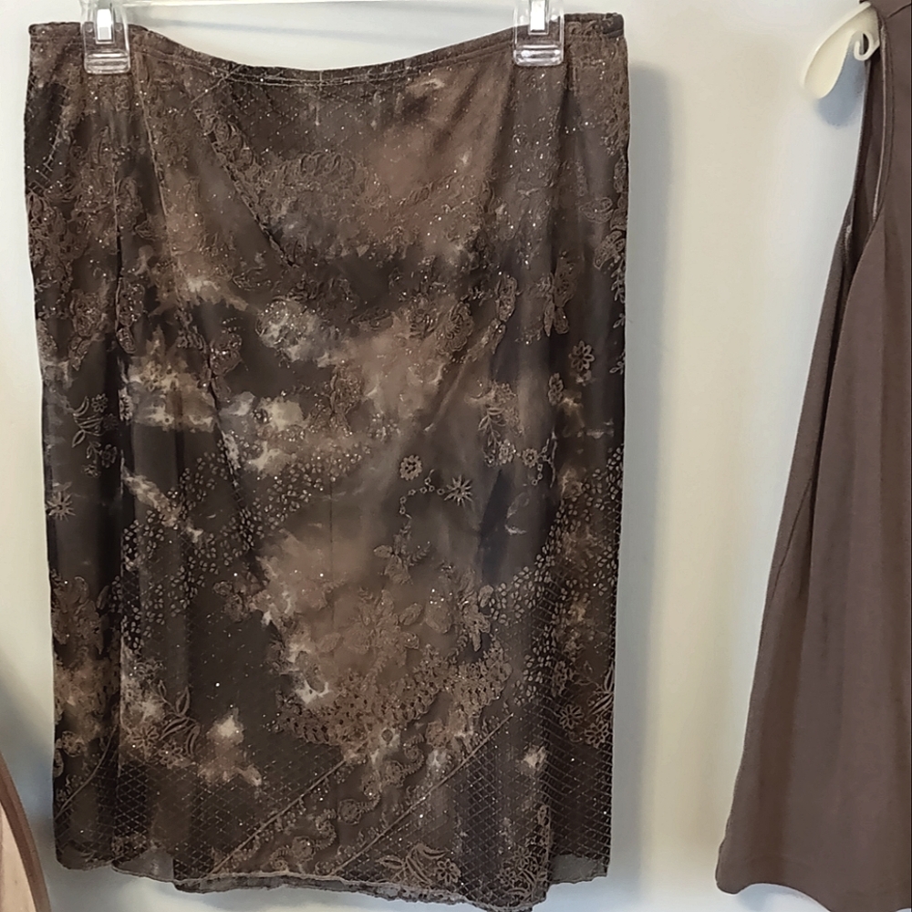 2-pcs Mocha Brown Sparkly Skirt & Free Coordinating Top Combo - Picture 15 of 15